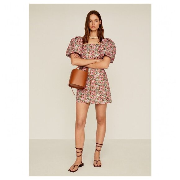 MNG Blogger Fav Volume Sleeve Floral Mini Dress - Picture 4 of 11